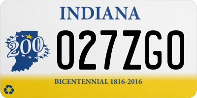 IN license plate 027ZGO