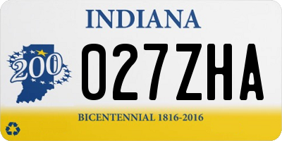 IN license plate 027ZHA