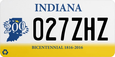 IN license plate 027ZHZ