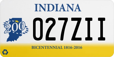 IN license plate 027ZII