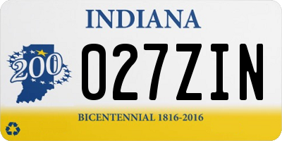 IN license plate 027ZIN