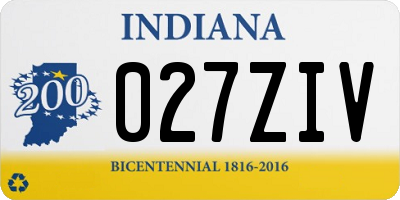 IN license plate 027ZIV
