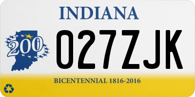 IN license plate 027ZJK