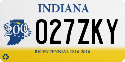IN license plate 027ZKY
