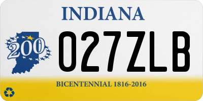 IN license plate 027ZLB