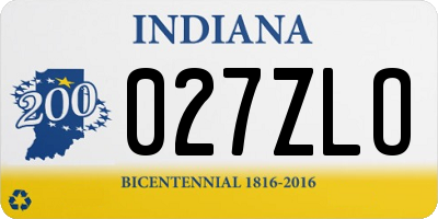 IN license plate 027ZLO