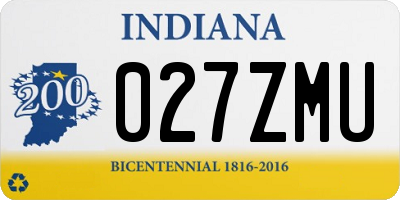 IN license plate 027ZMU