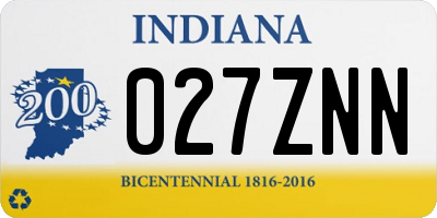 IN license plate 027ZNN