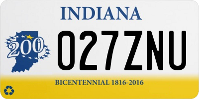 IN license plate 027ZNU