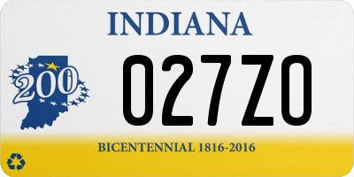 IN license plate 027ZO