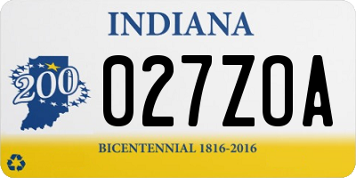 IN license plate 027ZOA