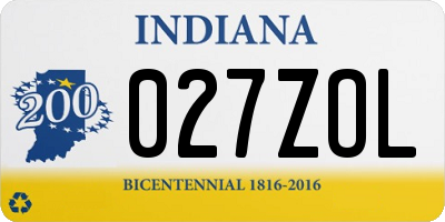 IN license plate 027ZOL