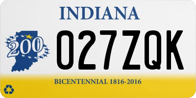 IN license plate 027ZQK