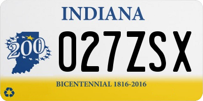 IN license plate 027ZSX