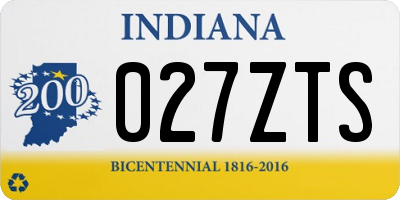 IN license plate 027ZTS