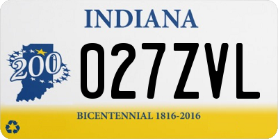 IN license plate 027ZVL