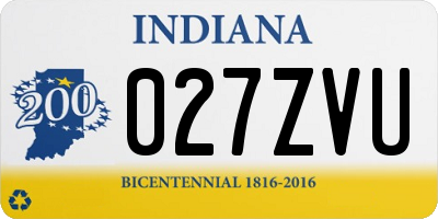 IN license plate 027ZVU