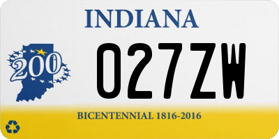 IN license plate 027ZW