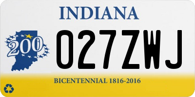 IN license plate 027ZWJ