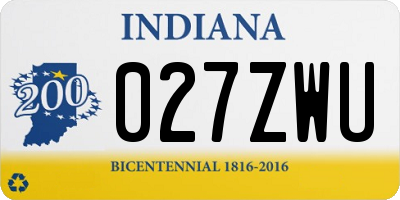 IN license plate 027ZWU