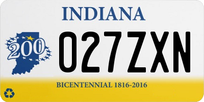 IN license plate 027ZXN