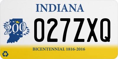 IN license plate 027ZXQ