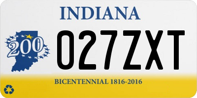 IN license plate 027ZXT