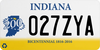IN license plate 027ZYA