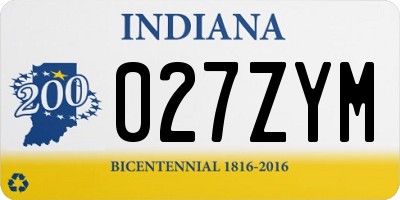 IN license plate 027ZYM