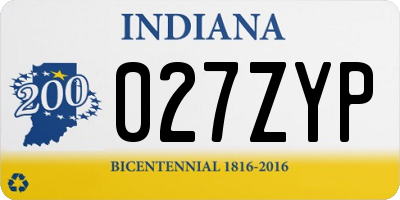 IN license plate 027ZYP