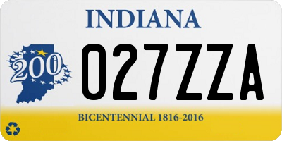 IN license plate 027ZZA