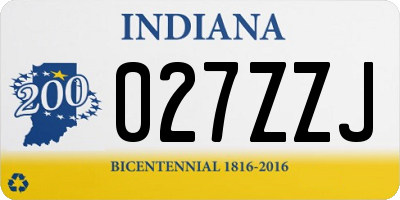 IN license plate 027ZZJ