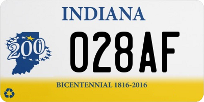 IN license plate 028AF