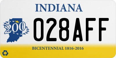 IN license plate 028AFF