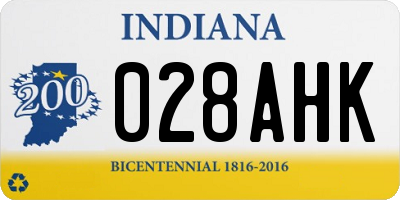 IN license plate 028AHK