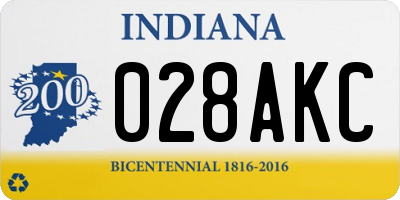IN license plate 028AKC