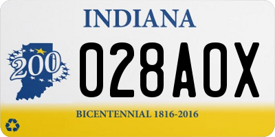 IN license plate 028AOX