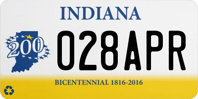 IN license plate 028APR