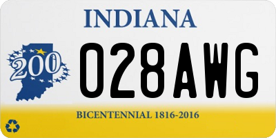 IN license plate 028AWG