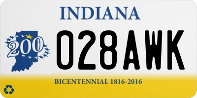 IN license plate 028AWK