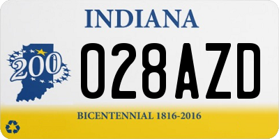IN license plate 028AZD