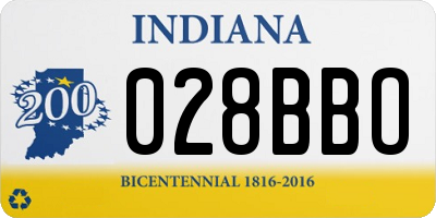 IN license plate 028BBO