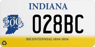 IN license plate 028BC