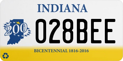 IN license plate 028BEE