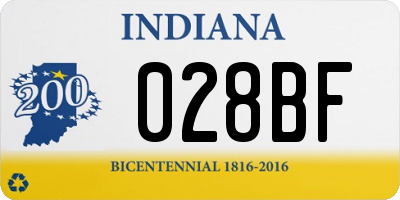 IN license plate 028BF