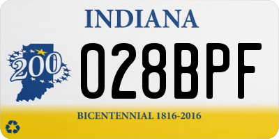 IN license plate 028BPF