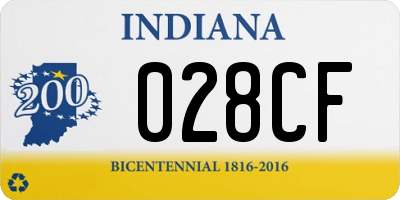 IN license plate 028CF