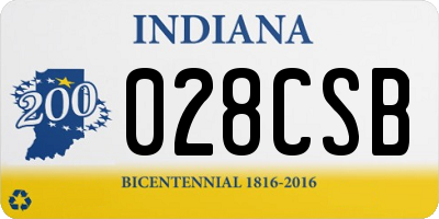 IN license plate 028CSB