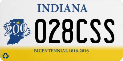 IN license plate 028CSS