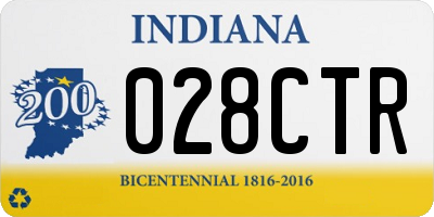 IN license plate 028CTR